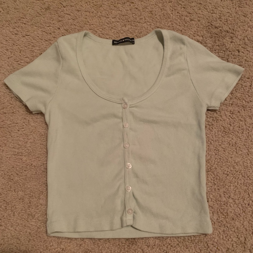 Brandy Melville Button Down Crop Top